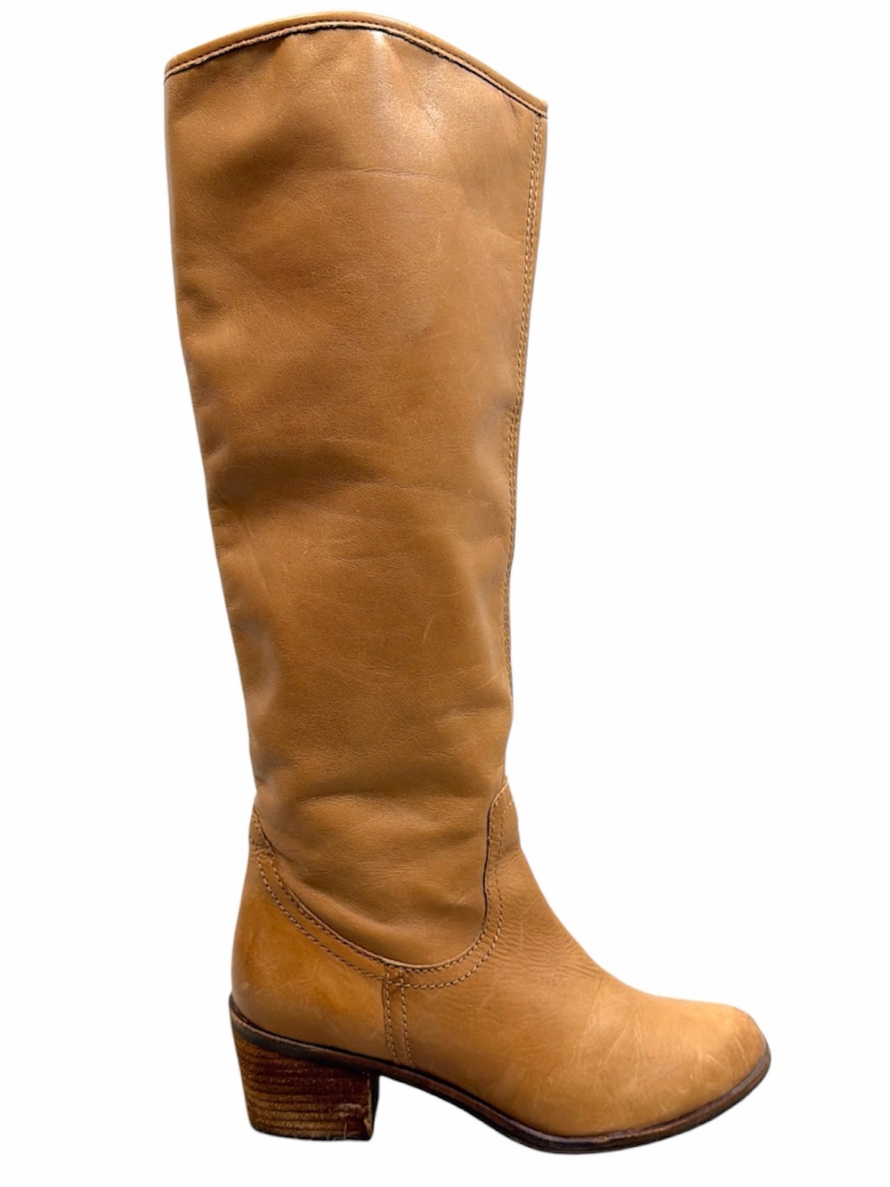 Sam Edelman chestnut brown leather tall old money riding equestrian boots 8